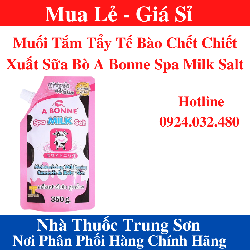 Muối tắm trắng spa bone thái lan - muỗi tắm trắng da con bò hồng - ts002