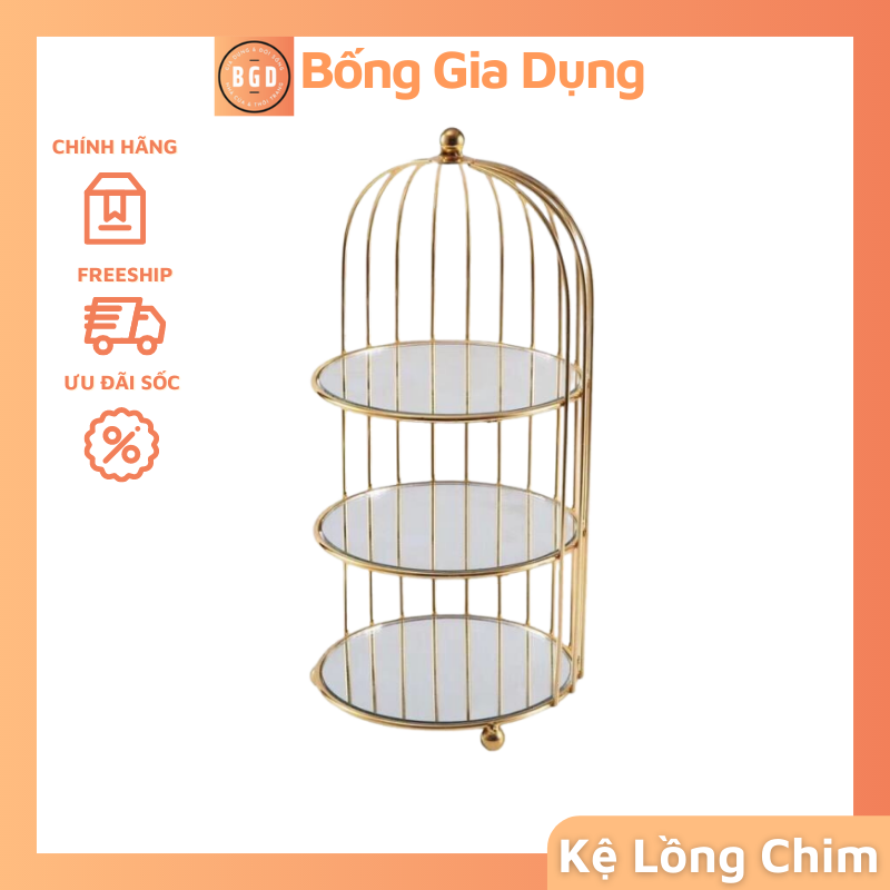 Kệ Mỹ Phẩm Lồng Chim Kệ Đựng Đồ Trang Điểm Đa Năng Để Bàn.