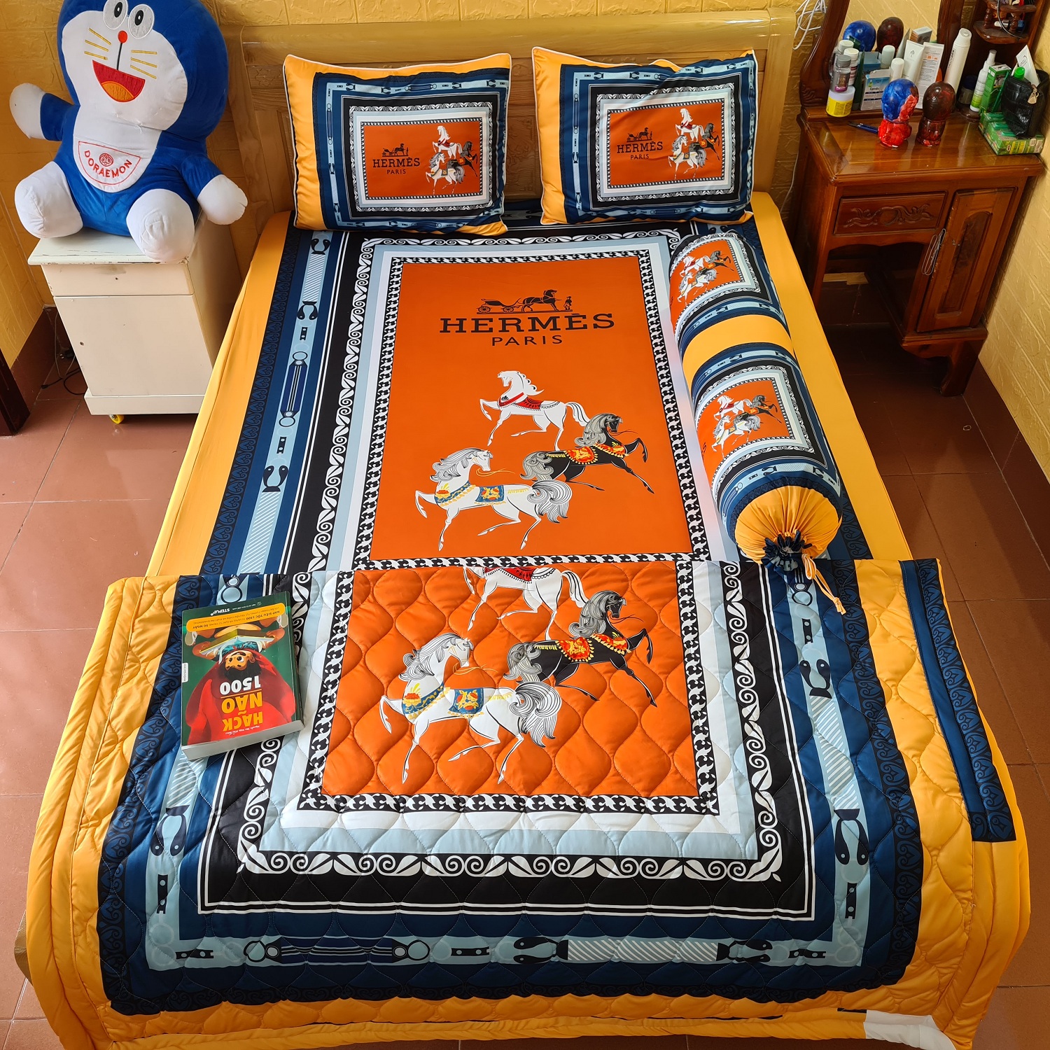 BỘ DRAP THUN Ý 5D 4 MÓN 1M6 & 1M8X2M TY03