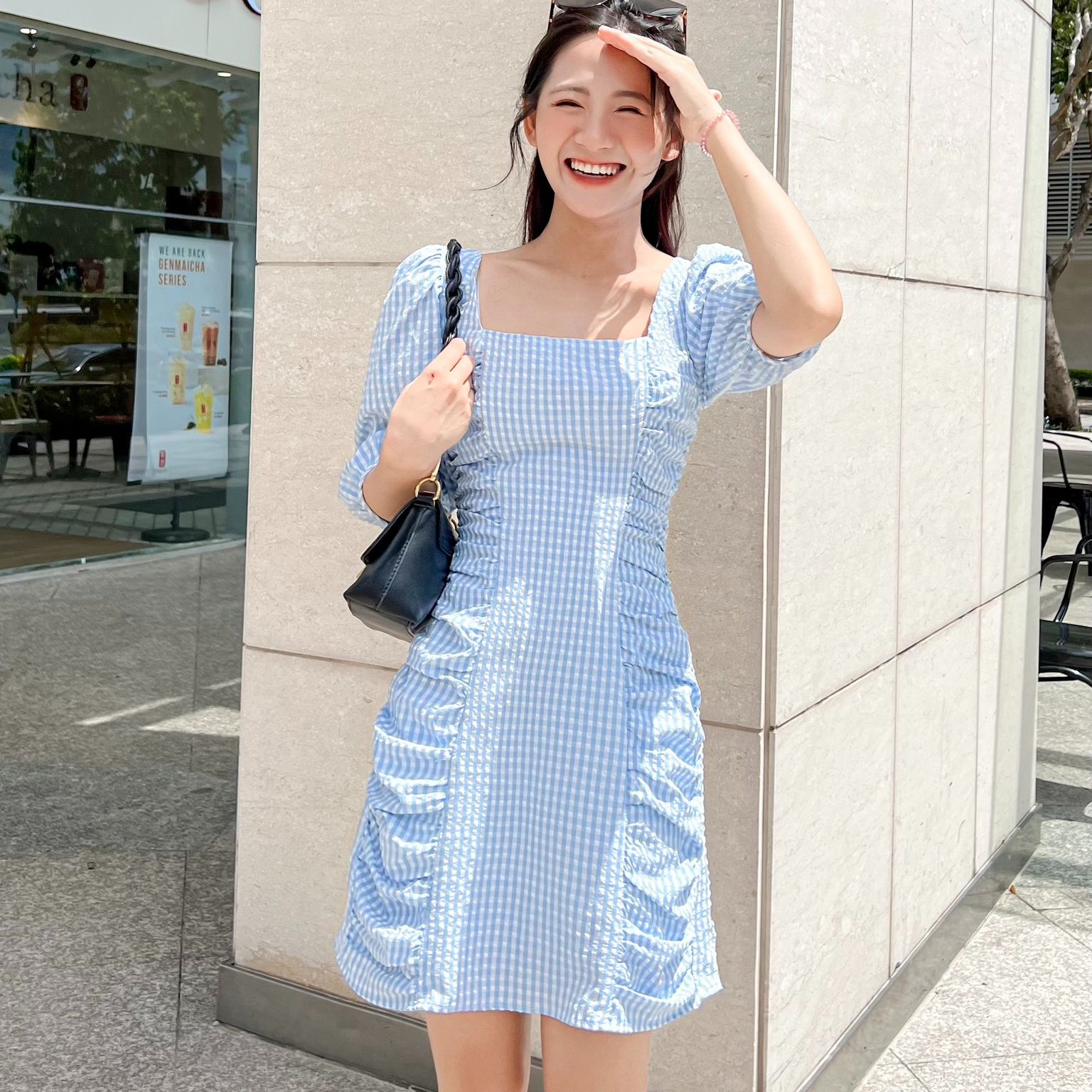 Đầm NANI - Đầm tay lửng cổ vuông