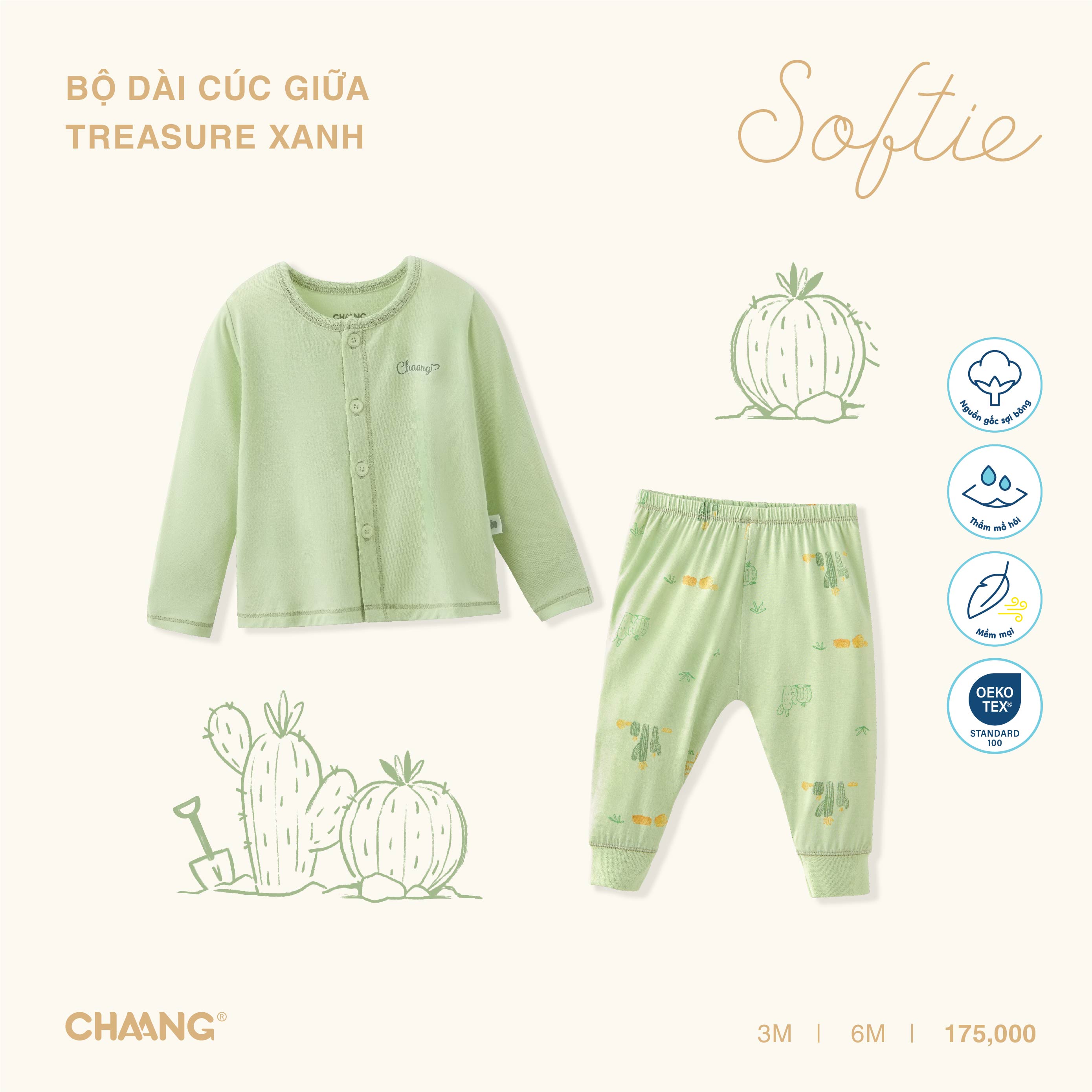 [CHAANG] Bộ quần áo dài cúc giữa Treasure Chaang