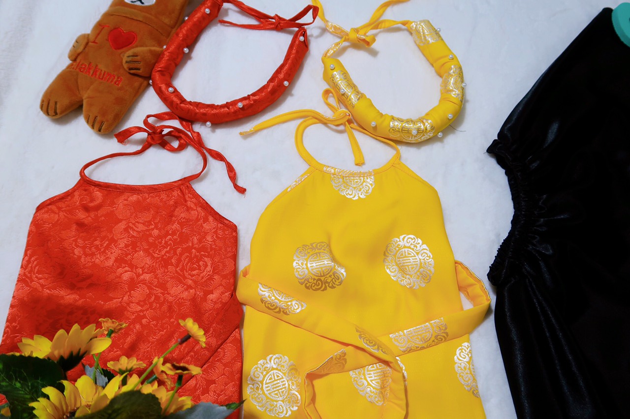 Baby Girl's Bib and Dress Set (with a Pearl Headband Included)