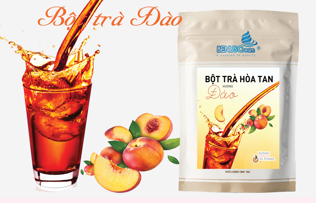 Bột Trà Hoà Tan Hương Đào Cao Cấp