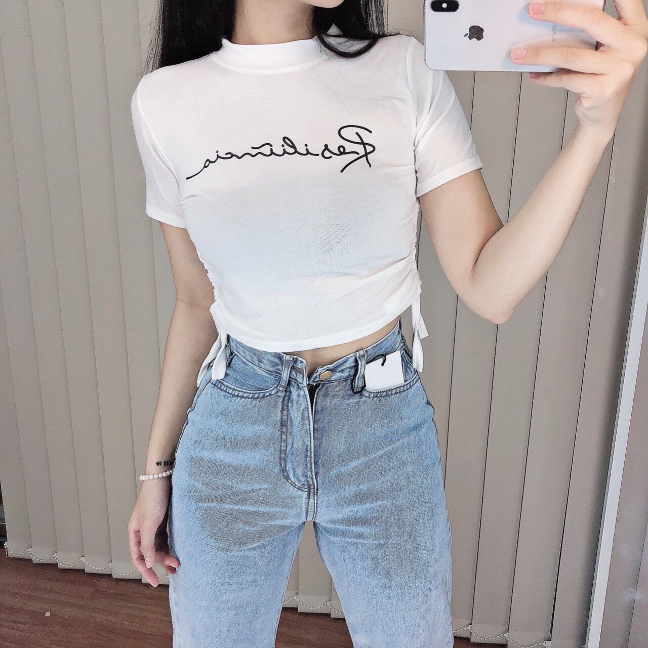 Áo thun croptop form nhỏ 45 kg trở lại