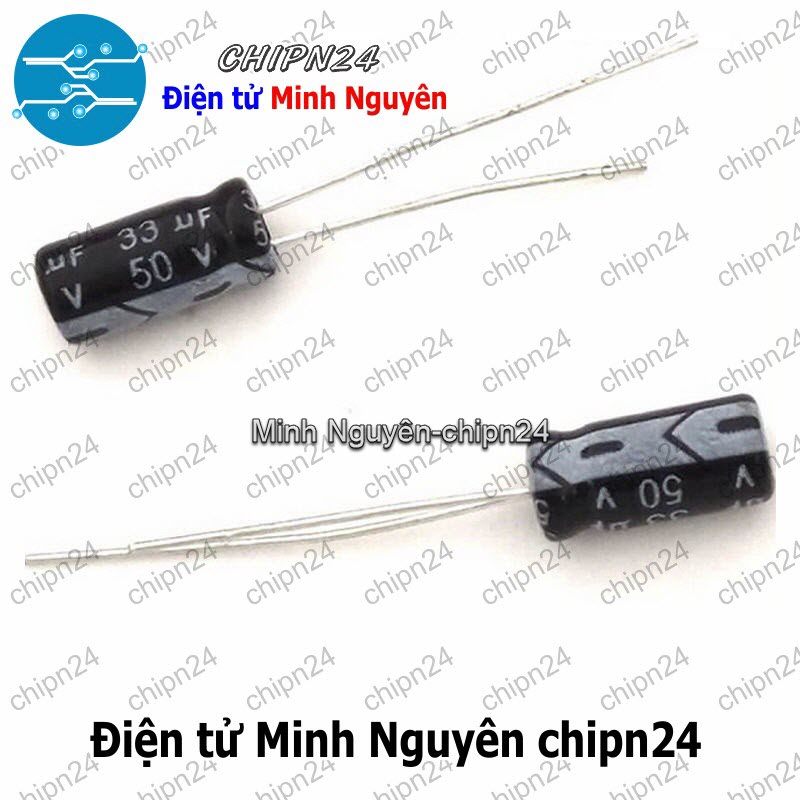 [25 con] (F248) Tụ hóa 33uF 50V Đen (5x11mm) - HH000696