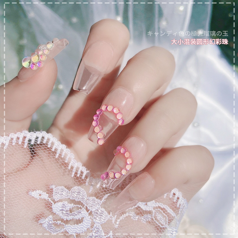 Đá giọt sương đính móng, đá giọt nước trang trí nail mix size