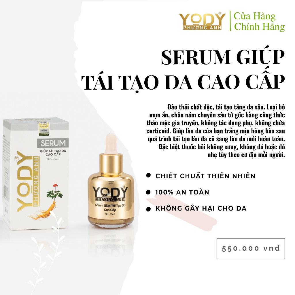 Serum giúp tái tạo da cao cấp YODY 60ml