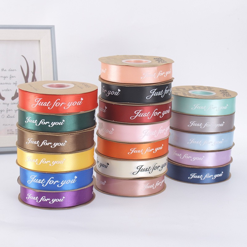 Silk Ribbon with Letters _Roll of 45m _ ❤️ Just for You ❤️   [Size 1cm - 2.5cm]