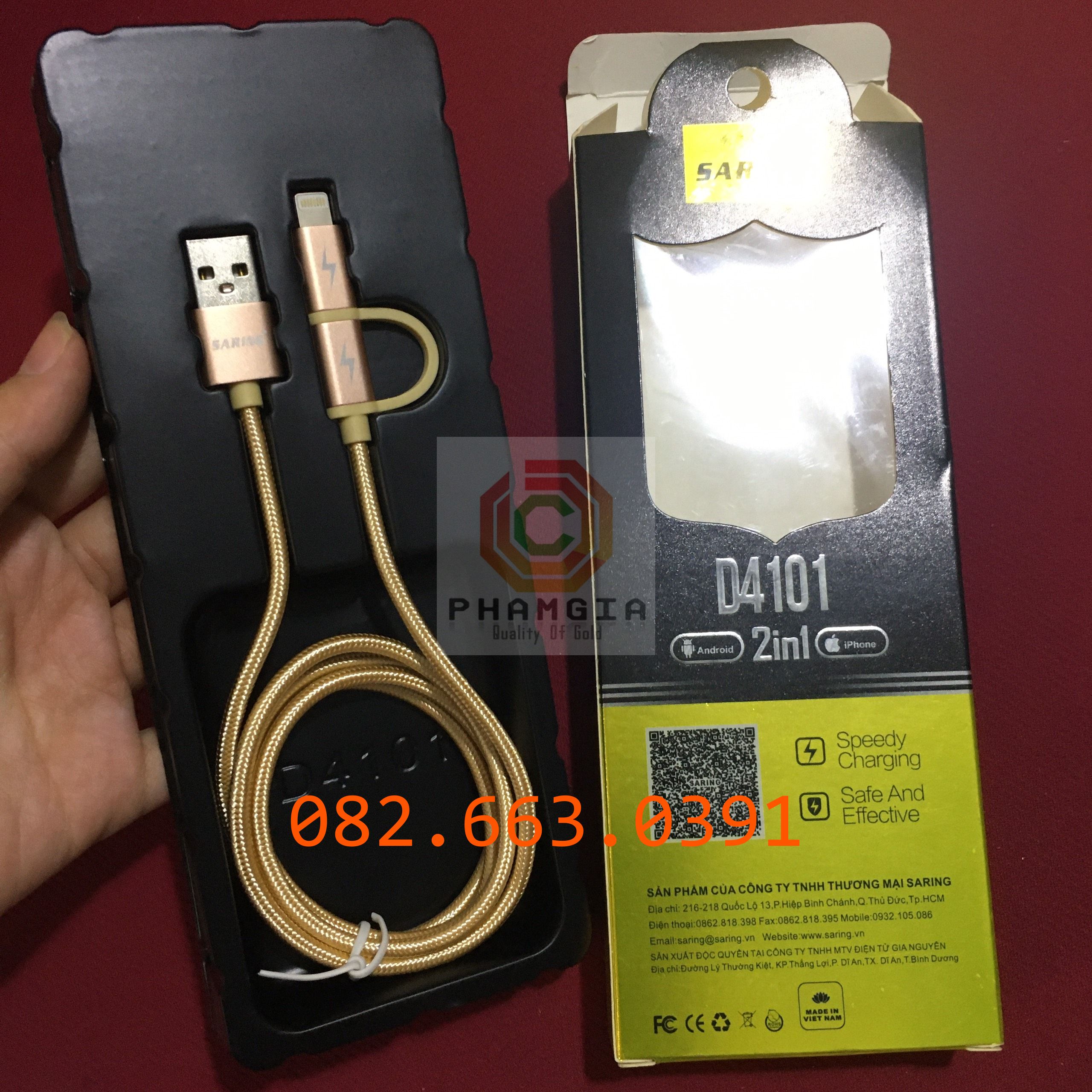 Cáp sạt nhanh 2 đầu dành cho máy IOS(IPhone) và Android