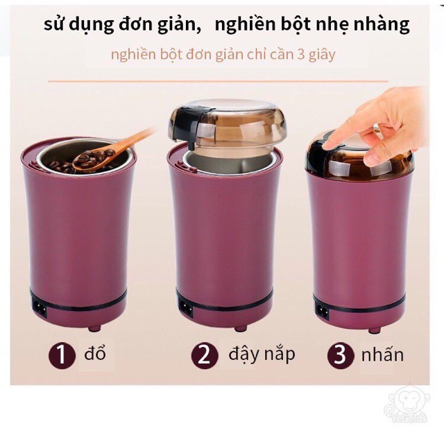 Máy Nghiền Bột [Thực phẩm cứng] Đa Năng Mini, Máy Xay Ngũ Cốc, Cafe Siêu Tốc