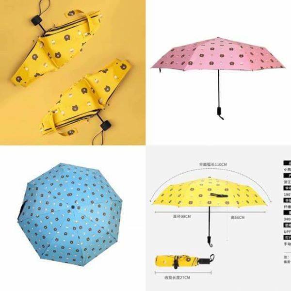 Ô (dù) hình gấu che mưa nắng, thiết kế nhỏ gọn dễ gấp gọn tiện lợi khi mang đi xa, phù hợp cho cả trẻ em và người lớn, thiết kế thông minh giúp giảm nhiệt độ dưới trời nắng và chống thấm nước khi trời mưa