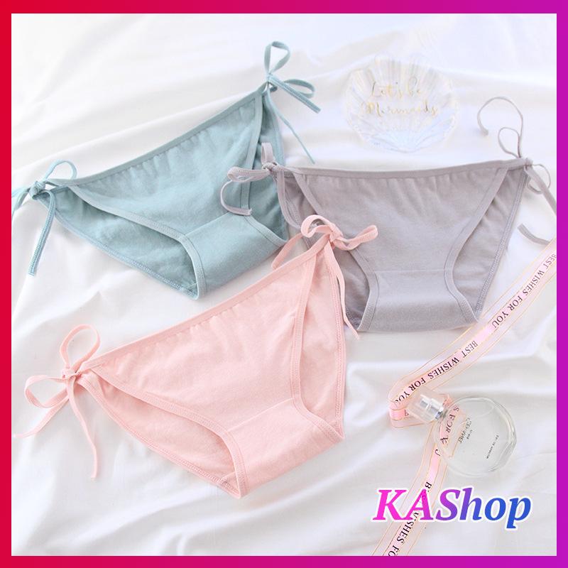 [HCM]Quần lót cột dây Màu pastel QUYẾN RŨ cotton mịn mát - Quần chip nữ dễ thương - KAShop