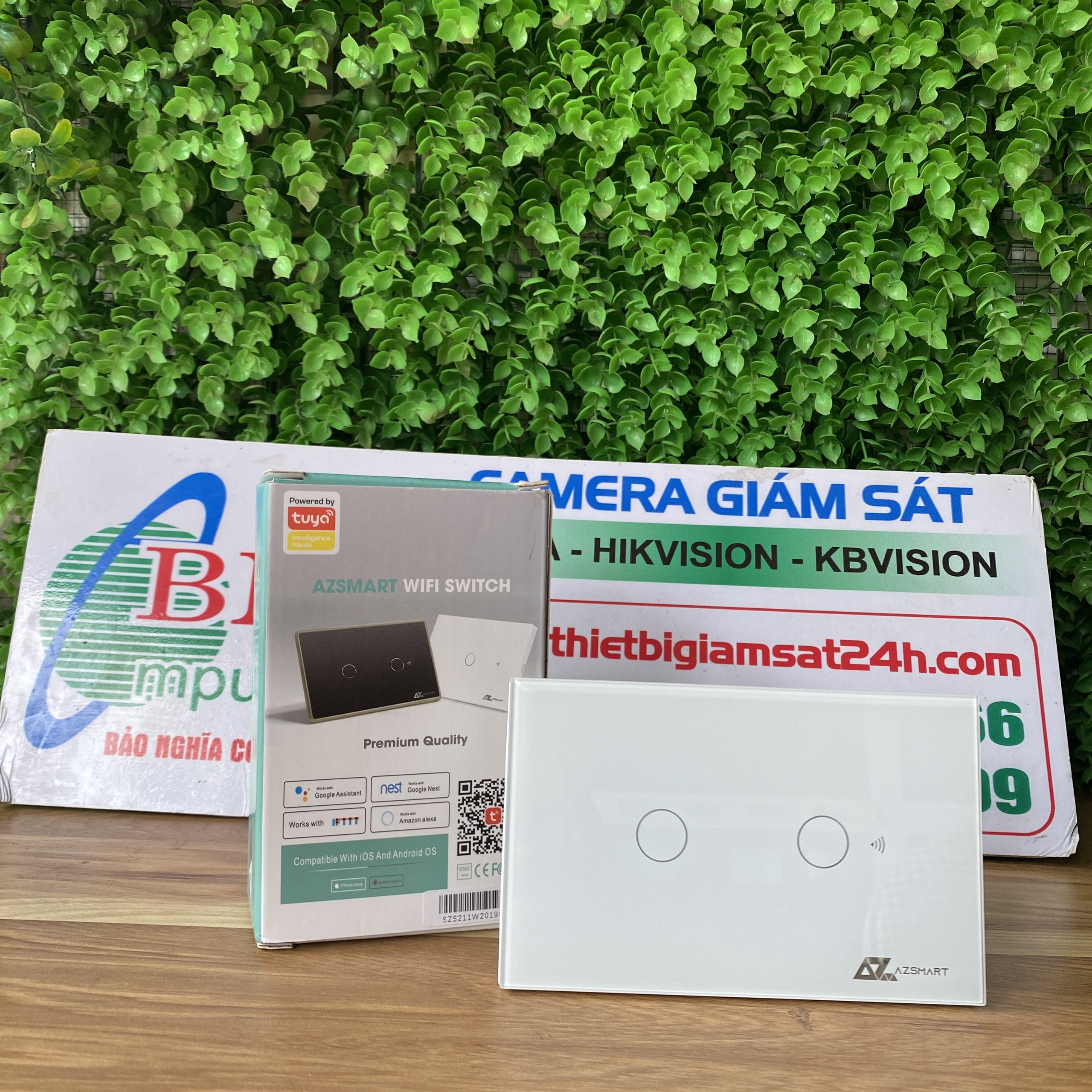 Công Tắc 2 Nút Mặt Kính Cảm Ứng Cho Nhà Thông Minh Azsmart Công Tắc Cảm Ứng Có 2 Màu Đen - Trắng