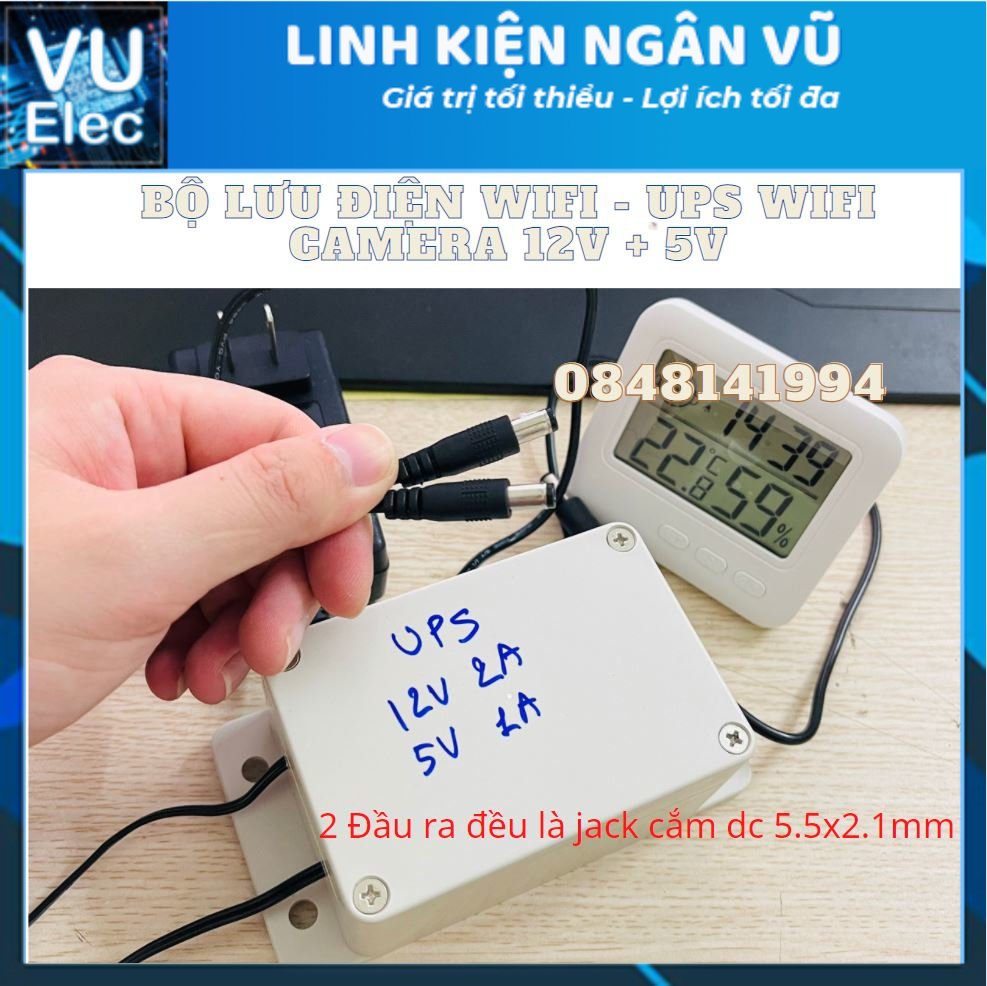 Bộ lưu điện Wifi - Camera - UPS 12V 3Ah / 9V 2.4Ah / 5V4.8Ah (chạy wifi được 4-5 / 9 giờ) kèm Nguồn bảo hành 3 tháng