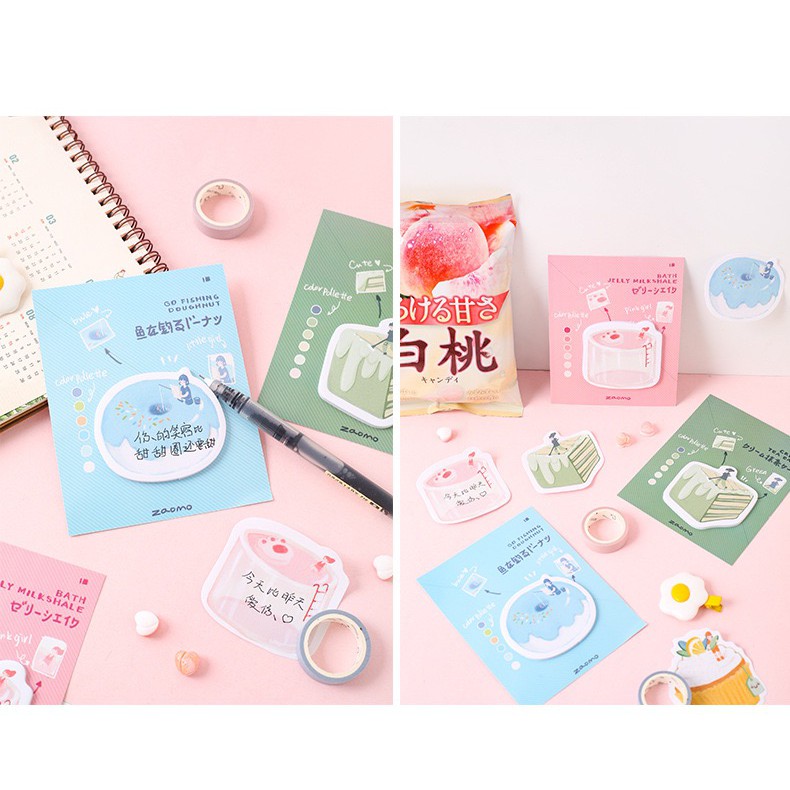 Tập 30 Tờ Giấy Note hình Món Ăn Dễ Thương, Giấy Dán Ghi Chú, Sticky Note ST403