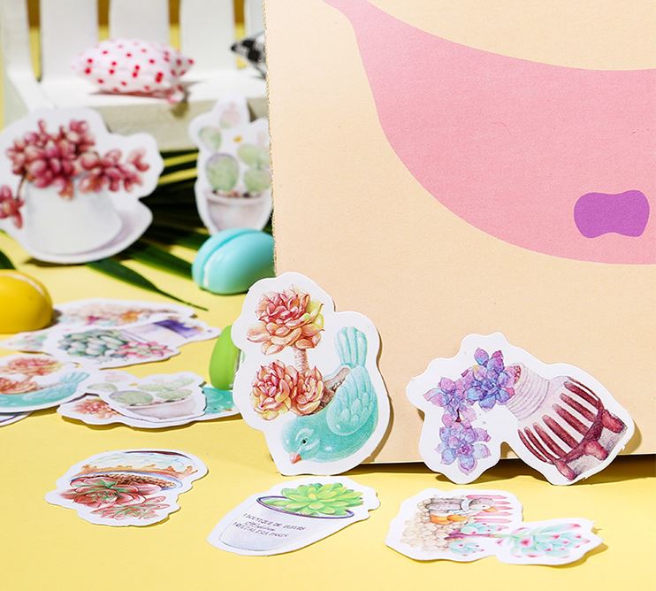 Bộ 45 Sticker Hàn Quốc hình Hoa Xinh dán trang trí E25