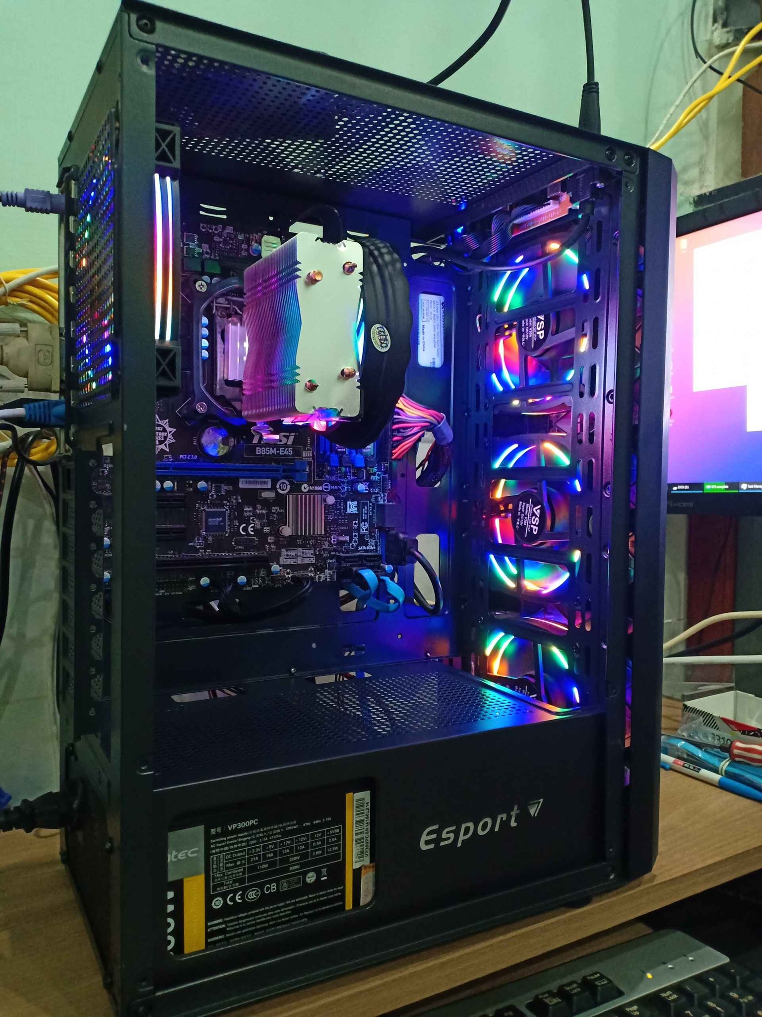 Thùng máy tính Case VSP CA KB05 1 mặt kính cường lực (Đen)