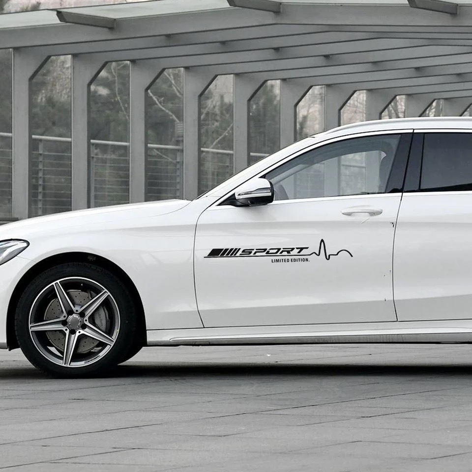 [HCM]Bộ 2 tem dán cửa xe ô tô Sport