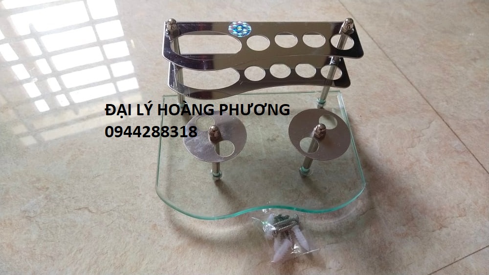 KỆ ĐỂ LY, KEM, BÀN CHẢI ĐÁNH RĂNG INOX 304 D20 x R15.5 x C12.5 cm