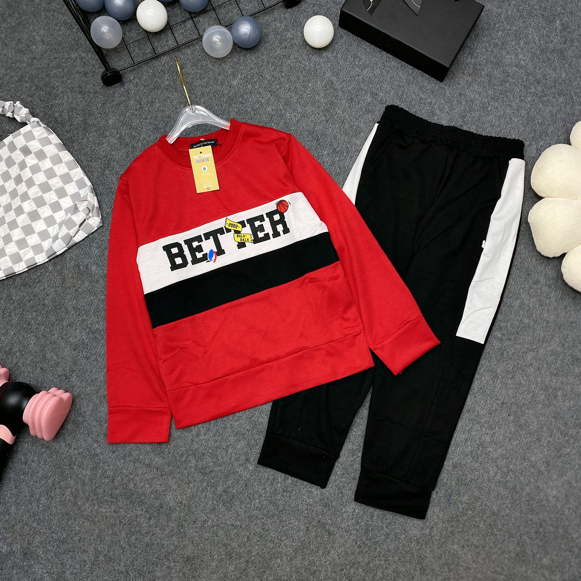 Bộ quần áo nỉ thu đông bé trai 18-48kg từ 6-14 tuổi Better. Đồ bộ bé trai, set quần áo bé trai, bộ thu đông bé trai