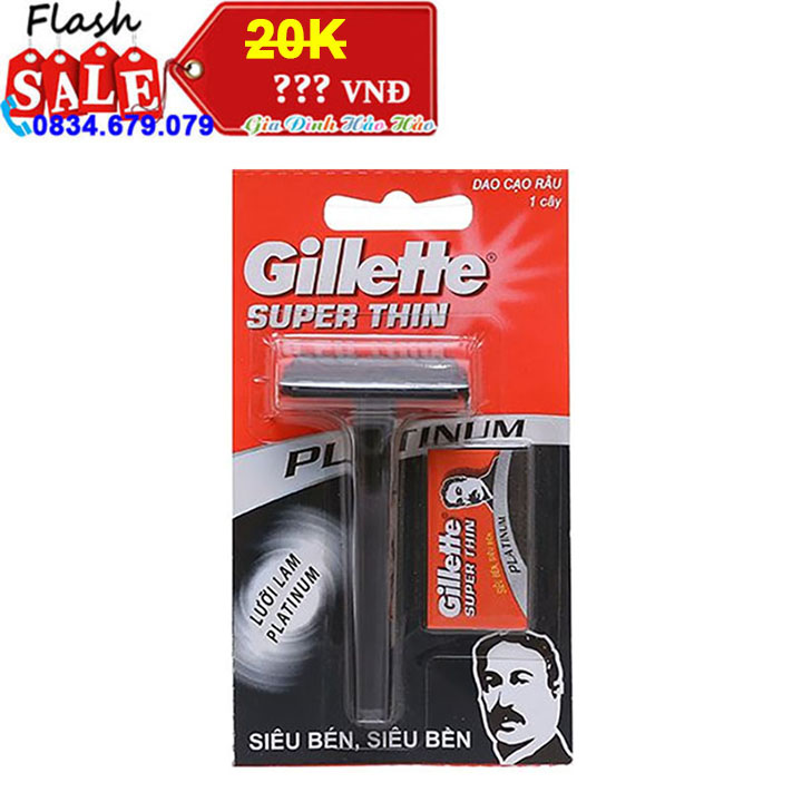 Dao cạo lưỡi lam Gillette Super Thin Click Er-80 - Vỉ 1 cái