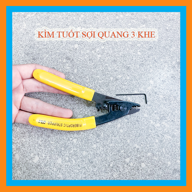 Kìm tuốt sợi quang 3 lỗ vàng FTTH