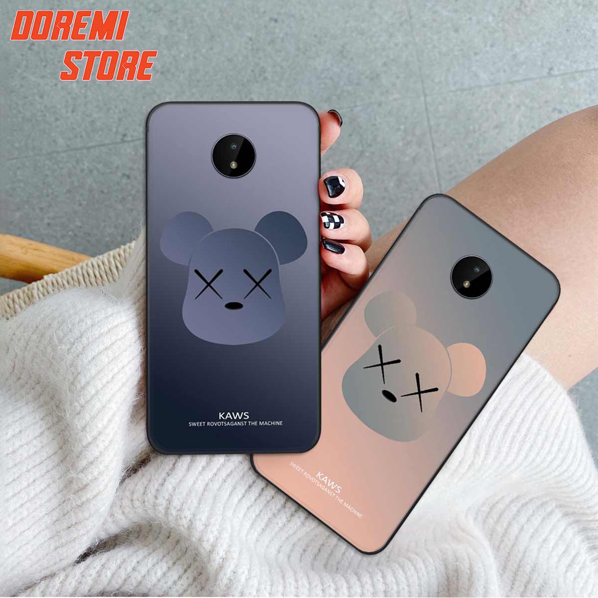 Ốp lưng điện thoại Nokia C10 / C20 hình trái tim, gấu bear, kaws, bape, họa tiết thời trang, ốp lưng rẻ bền đẹp