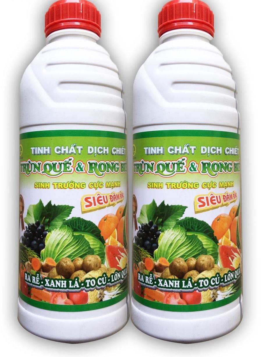 Combo 2 chai  Tinh chất dịch chiết trùn quế & rong biển  đậm đặc Hoàng Nga 1lit