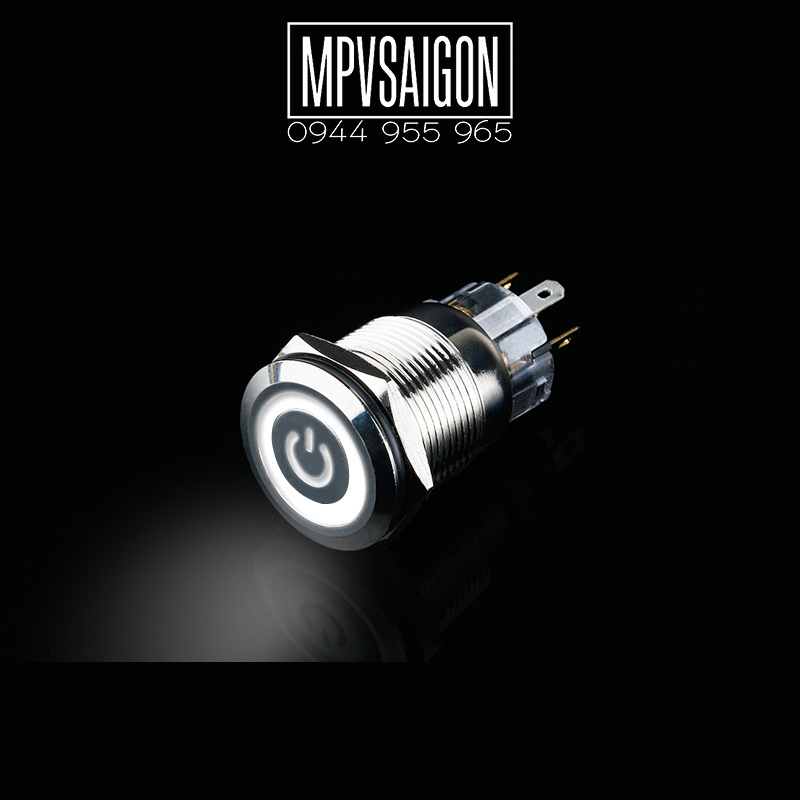 Công tắc 19mm LED nguồn/ MPVSAIGON – 19mm LED latching push button switch (Power sign)
