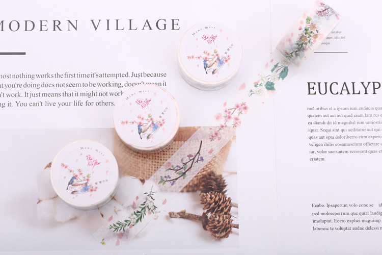 Băng keo trang trí - Washi tape mini miss ( trang trí sổ tay - sổ planner )