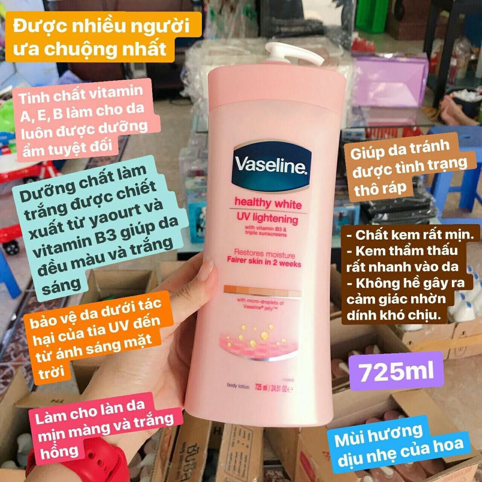 Dưỡng Thể Vaseline Healthy White UV Lightening - 725ml