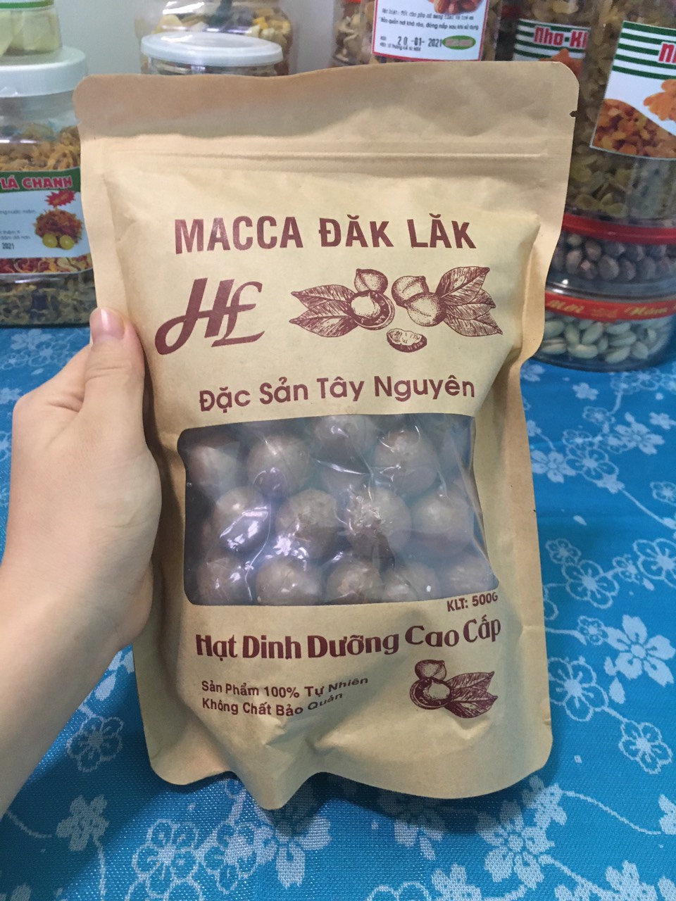 Hạt Macca sấy 500gr ( miễn phí vận chuyển) date xa