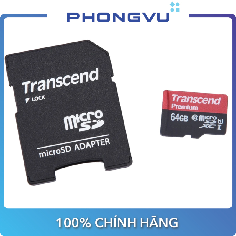 Thẻ nhớ Micro SD Transcend 64GB (Class 10) - Bảo hành 12 tháng