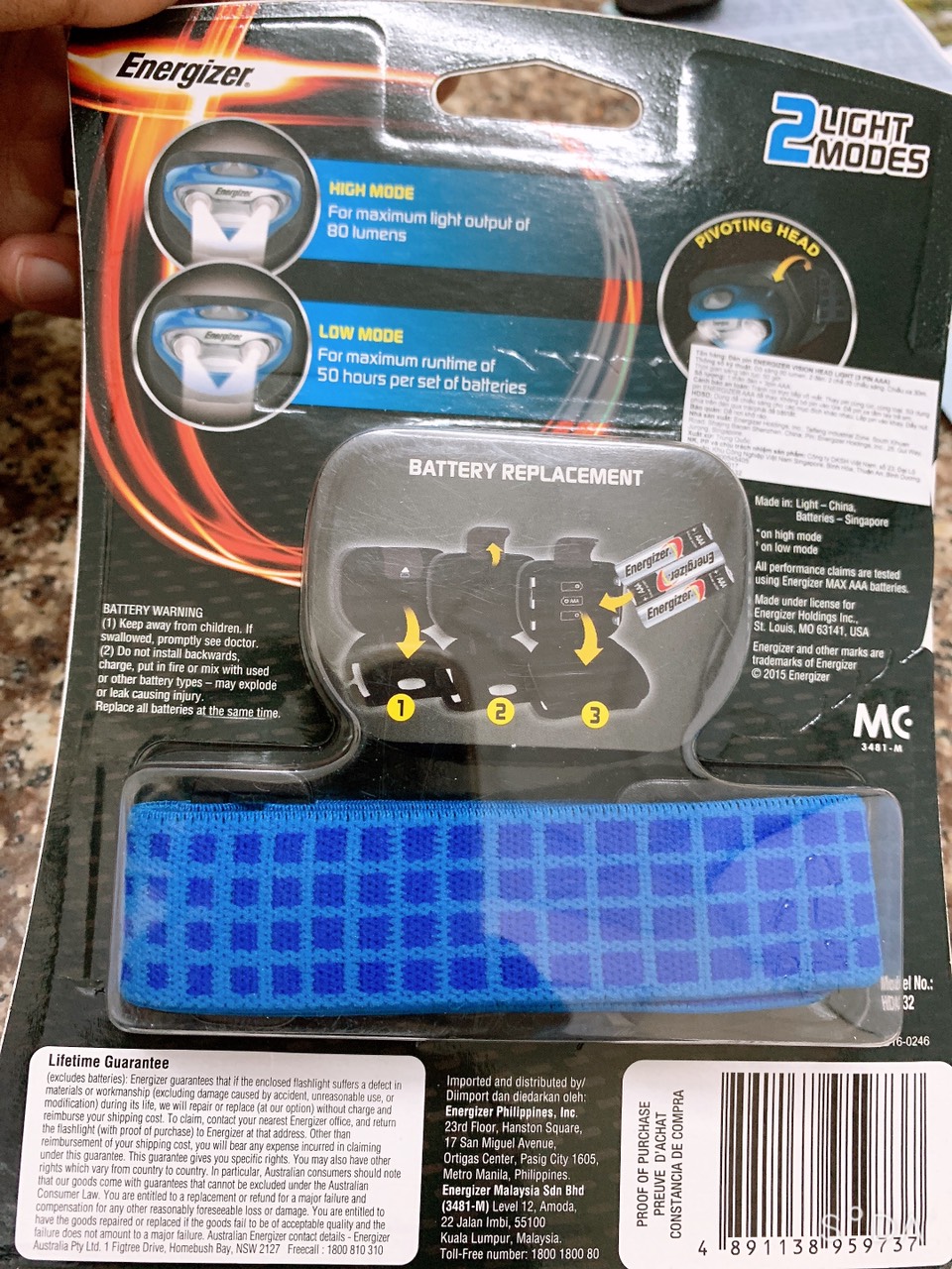 đèn Pin Vision Head Light Energizer