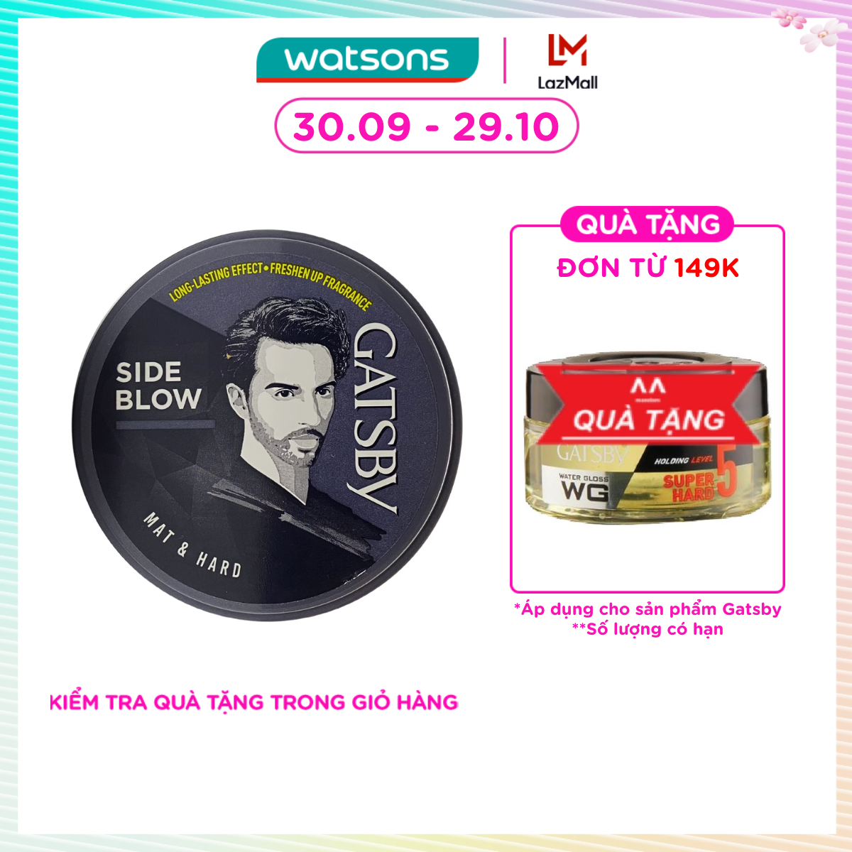 Wax Tóc Gatsby Mat & Hard_Đen 75g