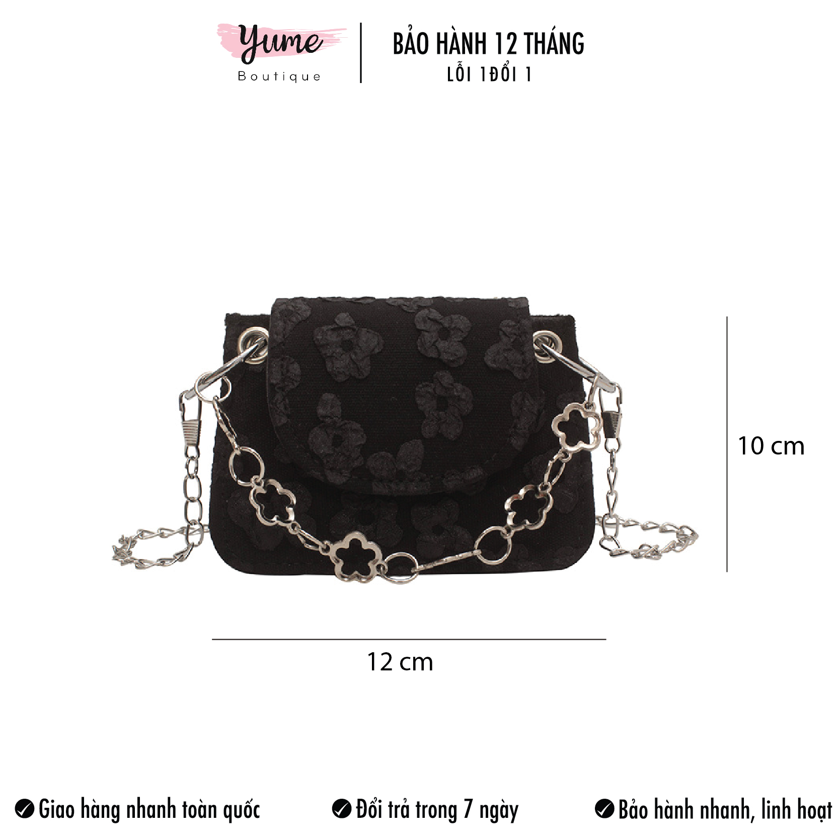 Túi Mini Đeo Chéo Nữ Túi Nhỏ Phong Cách Hàn Quốc Dễ Thương Phối Dây Xích Yu56