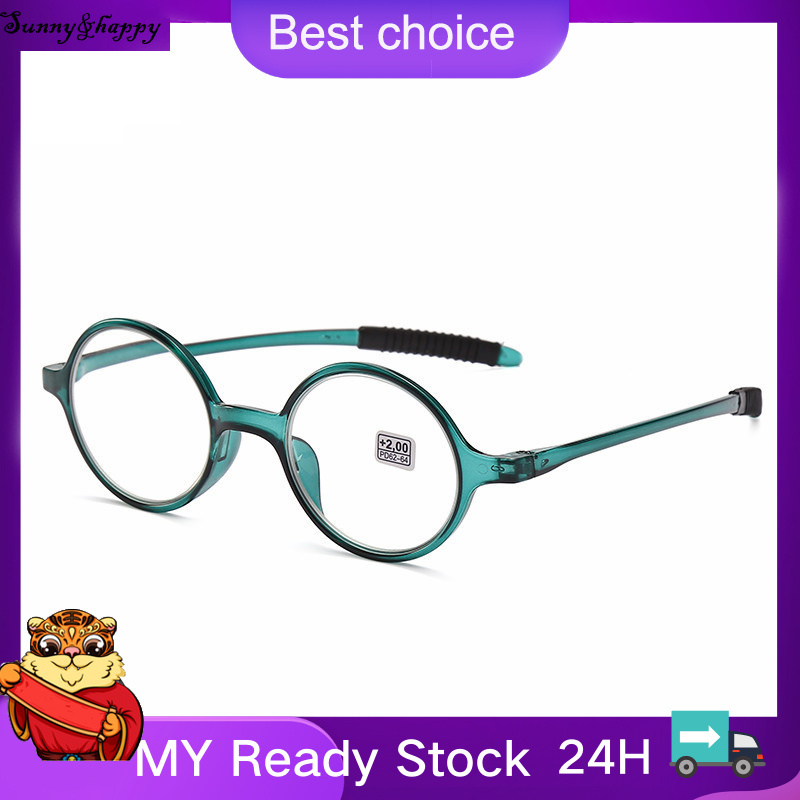 Giá bán 🔥 Còn hàng🔥 Retro Master Women Small Round Frame Reading Glasses Multi-color Soft Computer Eyeglasses HD Resin Hyperopia Presbyopic Eyewear