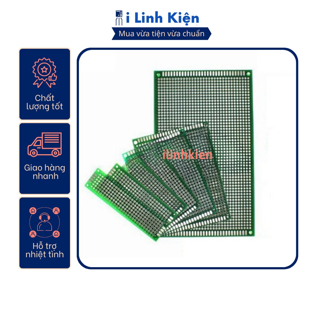 PCB lỗ 7x9cm phíp thủy tinh FR4 2 mặt