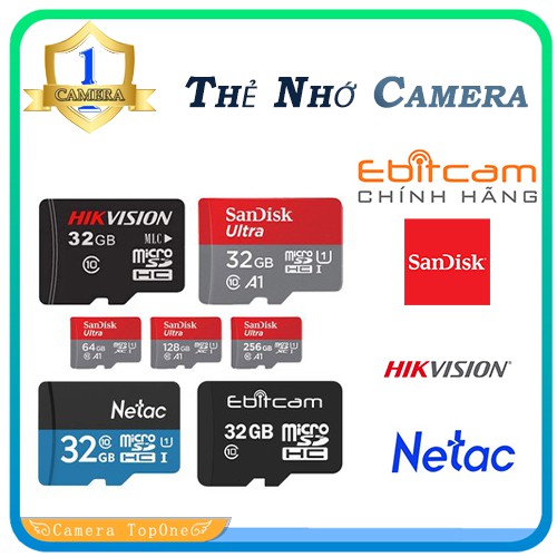 Thẻ Nhớ chuyên Camera 32gb 64gb 128gb Hikvision Netac San.Disk