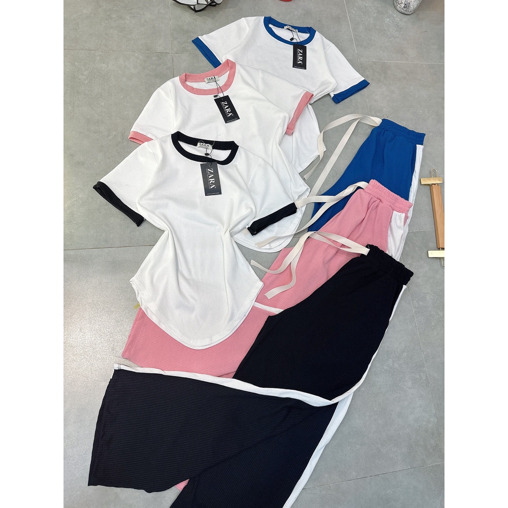 Set đồ bộ nữ quần dài tay ngắn thể thao