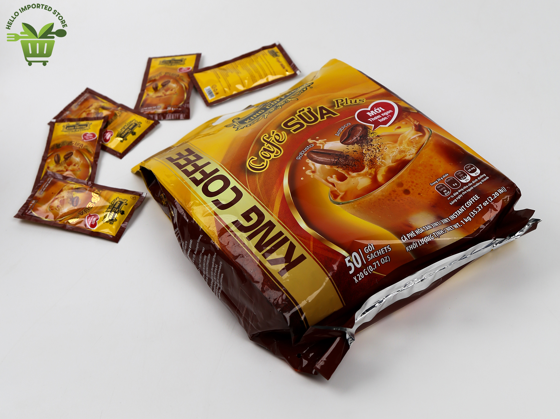 Cà Phê Sữa Hoà Tan King Coffee - Túi 50 gói * 20g