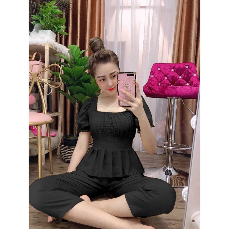 [HCM]Sét Peplum Xếp Ly #Bigsize 60KG Đến 90KG