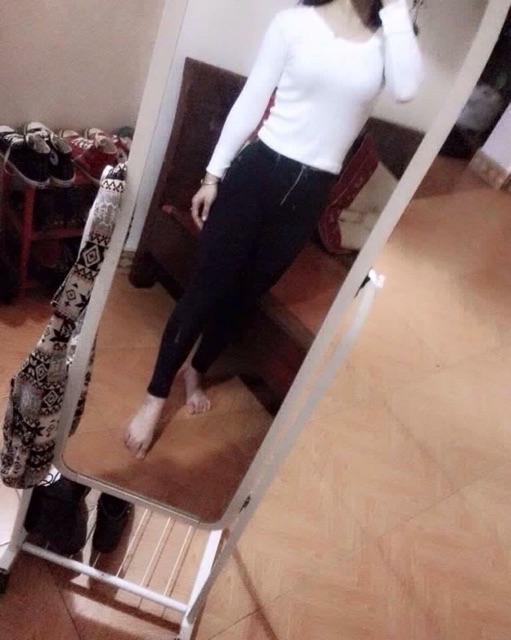 Áo Croptop Len Tăm Tay Dài