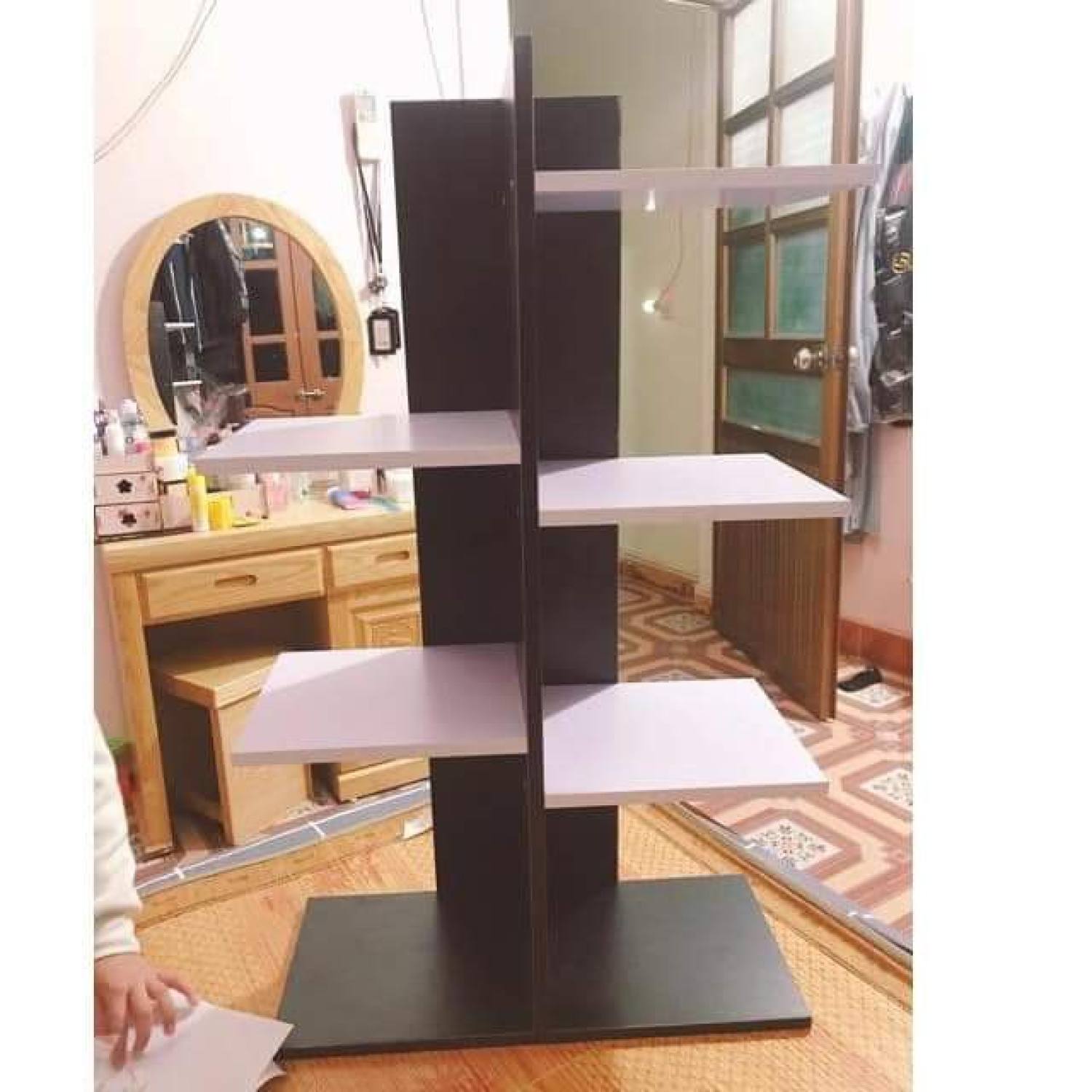 Kệ sách vân gỗ vuông 5 tầng