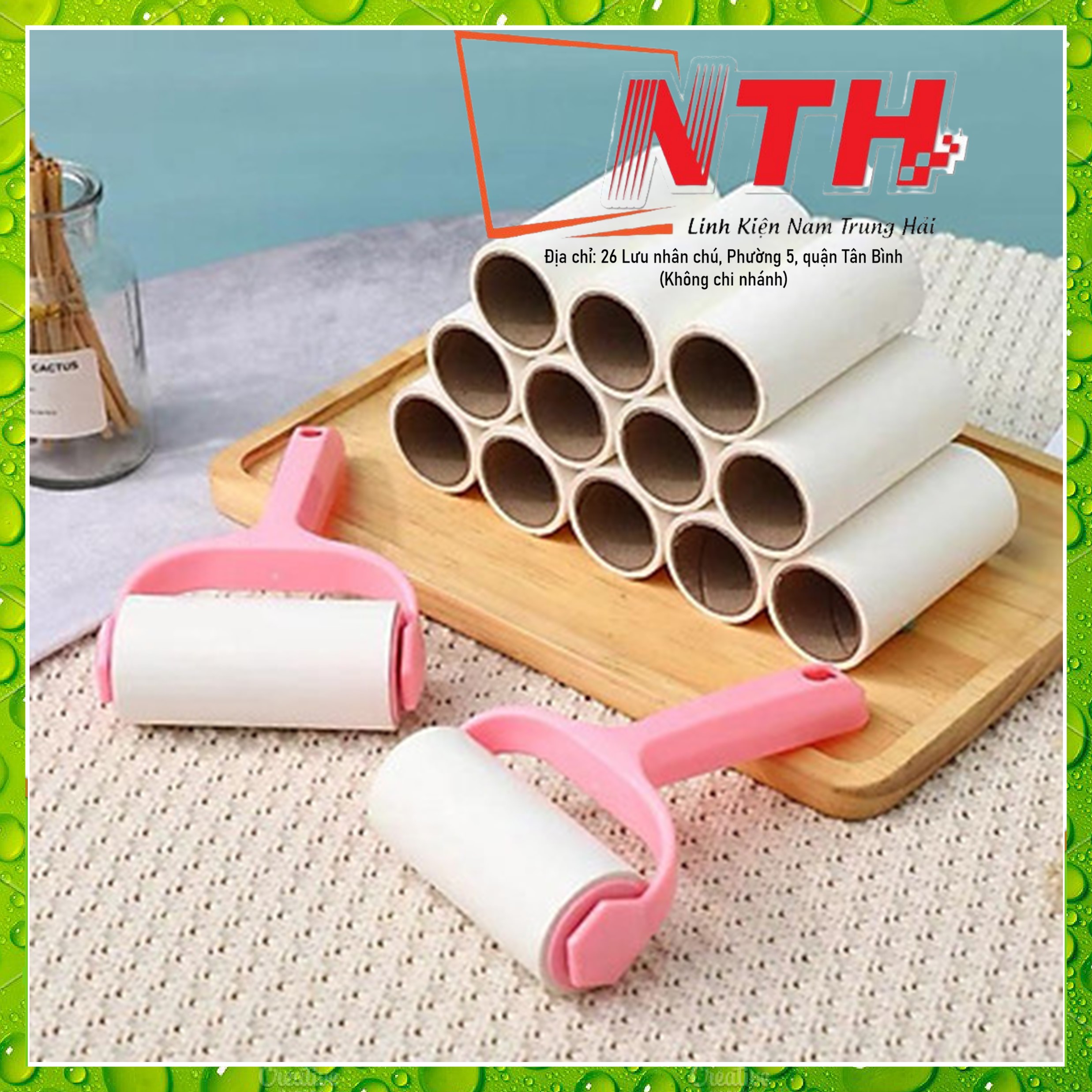 Lăn bụi làm sạch quần áo, ga giường, sofa siêu dính tặng 1 cây lăn bụi