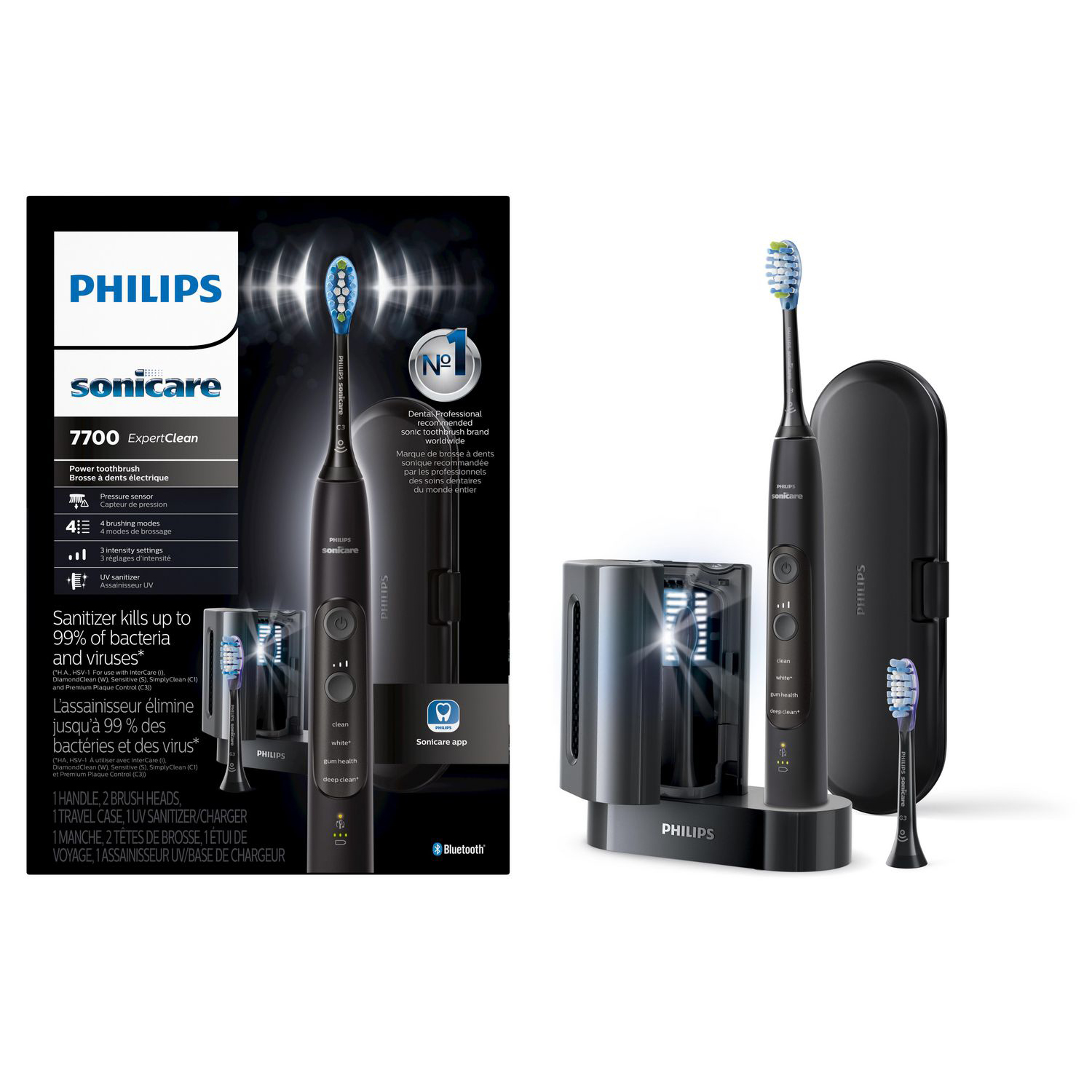 Bàn chải điện Philips Sonicare ExpertClean 7700 (Có hộp khử trùng UV)