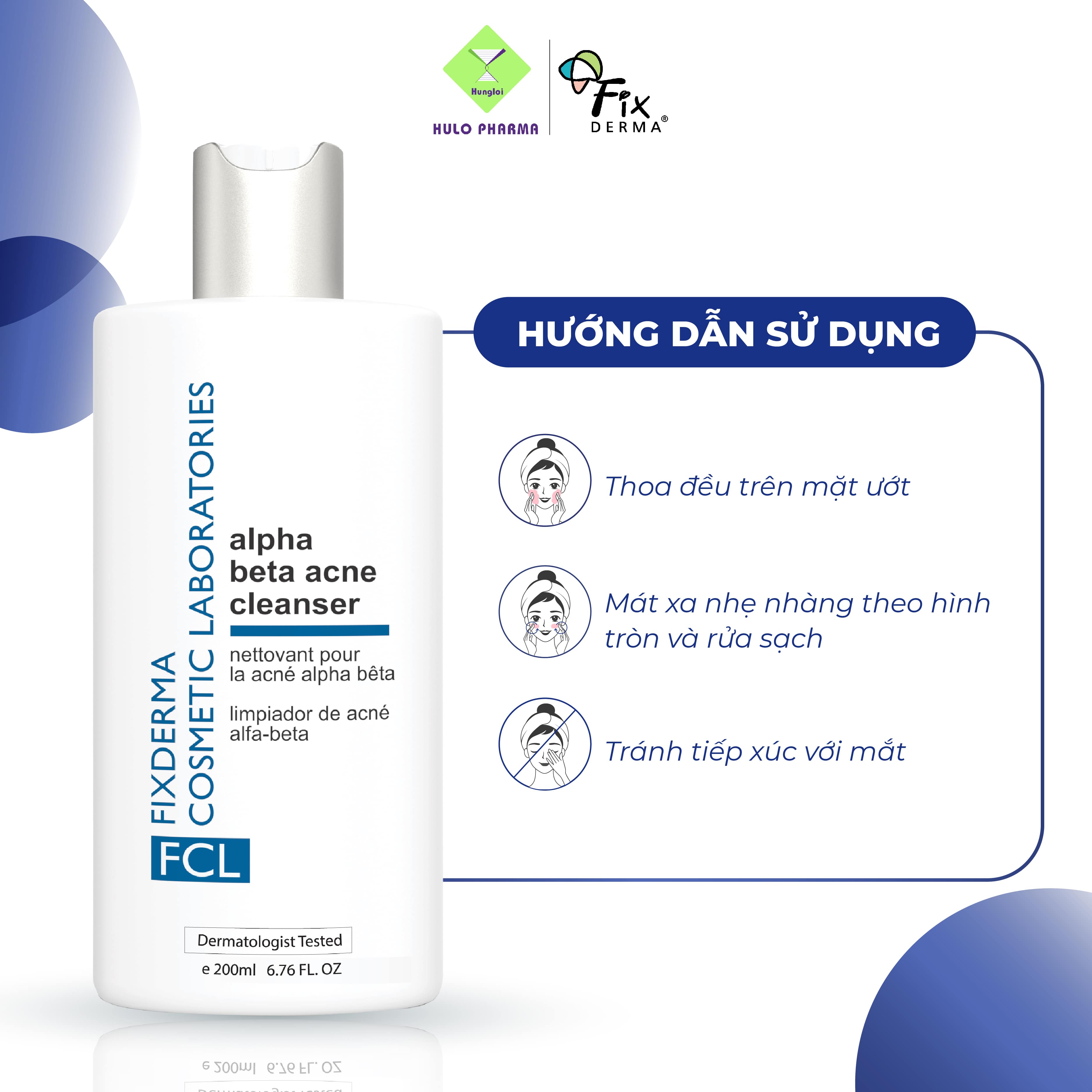 Sữa Rửa Mặt Cho Da Dầu Mụn FCL Alpha Beta Acne Cleanser Ngừa Viêm, Sạch Bụi Bẩn, Giảm Mụn Phục Hồi Da 200ml - Hùng Lợi