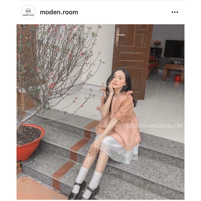 áo babydoll cam đất lotus moden.room