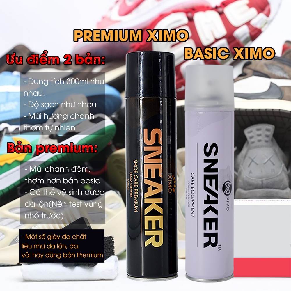 Chai xịt tạo bọt vệ sinh giày Ximo Sneaker 300ml HKD16