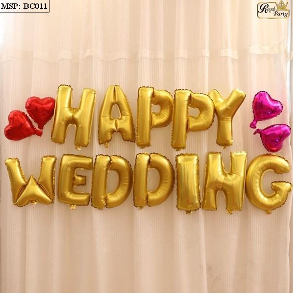 Bộ chữ happy wedding